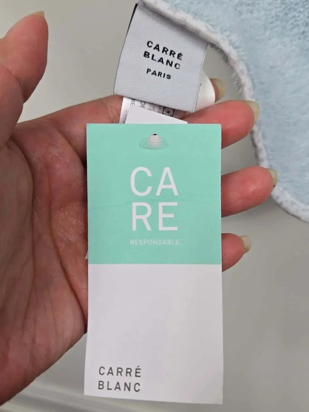 Carré Blanc Baby Hooded Bath Towel Blue Fox Moon Organic Cotton 31x31 New